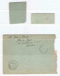 1950, Lot mit zwei Briefstücke und ein Brief, mit ...