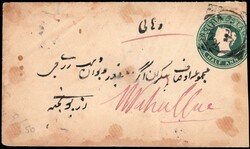 India QV ½a postal stationery envelope additionally franked with ...