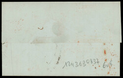 India 1851 (Oct 11) PONDICHERRY Paid Giles 10 on folded letter to ...