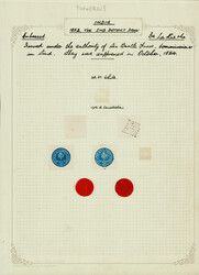 1852 Forgeries of Scinde Dawk ½a white, blue and red, each in unused ...