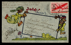 India multicolor envelope used 1944 from US Army A.P.O