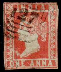India used in Burma: B/127 of Moulmein cancel on 1854 1a dull red die ...