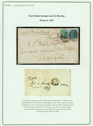 India used in Burma: RANGOON/R duplex on 1882 cover to UK via Brindisi