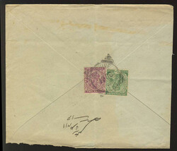 India used in Persian Gulf: 1920 cover fw GV 2a + 1a tied by BUSHIRE ...