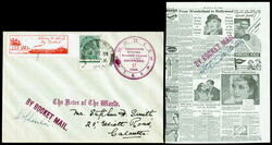 India Rocket Mail - 1934 (Dec. 17) Shore to Ship (Saugor Island) ...