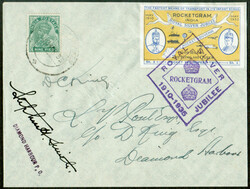 India Rocket Mail - 1935 (Mar 23) Silver Jubilee Ship to Shore ...