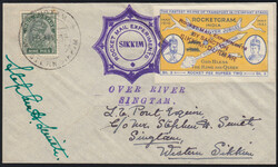 India Rocket Mail: Sikkim Durbar Rocket Experiments: 1935 (Apr. 13) ...