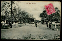 India picture postcard: Arsenal Road, Poona, used 1911 from Shwebo, ...