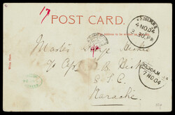 India picture postcard: Delhi. The Kutub Minar, used 1904 from Delhi ...