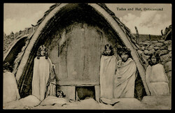 India picture postcard: Todas and Hut, Ootacamund, unused