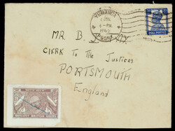 India Gandhi: BOYCOTT BRITISH GOODS label on 1942 (Jan 4) envelope to ...