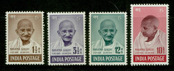 India 1948 Gandhi: complete set MNH, fine. SG 305/308 £425