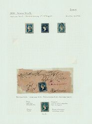 India 1854 lithographs: ½a imperf, die II, used, 5 stamps, one on ...