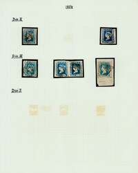 India 1854 lithographs: ½a imperf, die II x 2 and die III x 4, ...