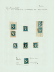 India 1854 lithographs: ½a imperf, die III x 9, used, mounted on a ...