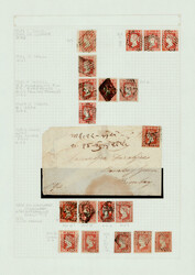 India 1854 lithographs: 1a imperf, identified by cancels, mounted on ...