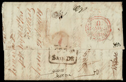 India 1819 (Nov 2) incoming folded letter from UK to Calcutta ...