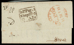India 1830 (Jan 6) incoming folded letter from UK to Calcutta, with ...