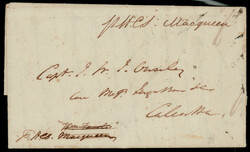 India 1830 (Jan 6) incoming folded letter from UK to Calcutta, with ...