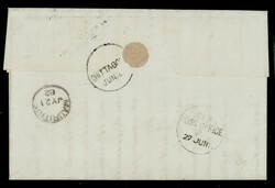 India used in Bangladesh: 1882 cover from Chittagong with "T. ...