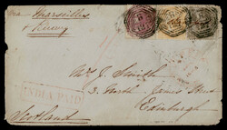 India used in Burma: B/127 type 7 and corresponding MOULMEIN cds on ...