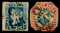 India used in French India: C/147 of Karikal type 6 cancels on 1854 ...