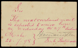 India used in French India: MAHE curved line within single circle ds ...