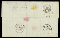 India used in French India: PONDICHERRY/M-19 duplex on 1875 cover ...