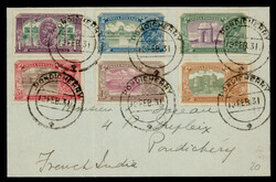 India used in French India: PONDICHERRY cancels on 1931 (Feb 12) ...