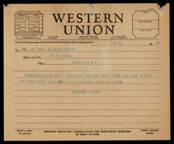 India 1934 (Nov 19) Western Union telegram from Mahatma Gandhi ...