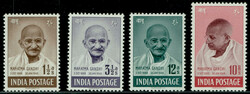 India 1948 Gandhi complete set to 10r, purple-brown and lake, fine ...