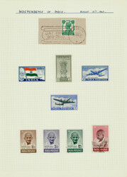 India 1947 Jai Hind commemorative cancel on piece f.w. GV 9p, 1947 ...