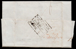 India 1851 (Jun 24) CALCUTTA Bearing Giles 22 on incoming folded ...