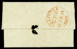 India 1827 (Mar 17) CALCUTTA G.P.O. Giles G9 on incoming folded ...