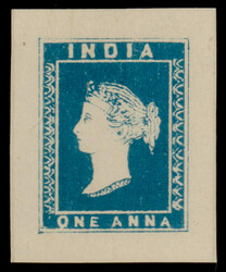India 1854 QV 1a Thuillier's essay in deep blue