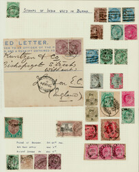 India used in Burma: RANGOON and MANDALAY cancels on various stamps ...