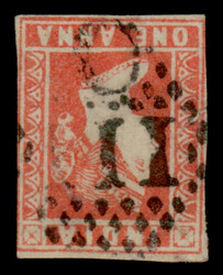 India used in French India: C/111 Pondicherry cancel on 1854 QV 1a ...