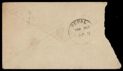 India used in French India: Edward ½a postal stationery envelope ...