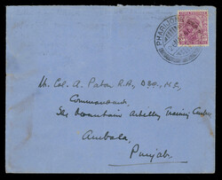 India used in Tibet: GV 1a3p on cover tied by PHARIJONG killer cds, ...