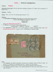 India 1922 (Mar 15) H.R.H. THE PRINCE OF WALES CAMP P.O. ...