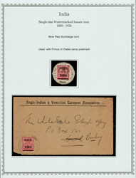 India 1921 (Nov 17) H.R.H. THE PRINCE OF WALES CAMP P.O. ...