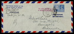 India used in USA: GVI Victory 3½a on cover tied by WASHINGTON D.C. ...