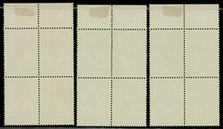 India 1948 Gandhi 1½a to 12a, each in blks/4, hinged on margins, ...