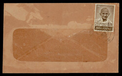 India 1948 Gandhi 1½a used on window envelope from Bombay to Delhi. ...