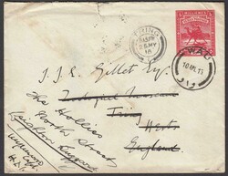 1918 5m. postal stationery envelope to Tring cancelled 'Wau' date ...