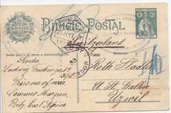 Mozambique: 1917 1c Ceres postal stationery card to Switzerland ...
