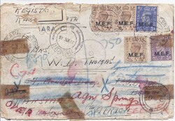 Eritrea 1945 registered censored cover to Transvaal, South Africa ...