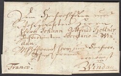 1743 entire to WINDAU, without postal markings but with manuscript ...