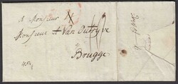 1794 "Popen en Courlande" headed entire to BRUGGE with unclear red ...
