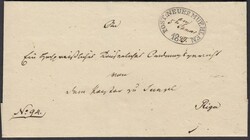1849 outer letter sheet to RIGA bearing fine oval 'POST: NEUER ...